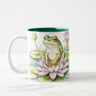 Whimsikfrösche und -Wasserlilien, Frösche, Wasserl Zweifarbige Tasse