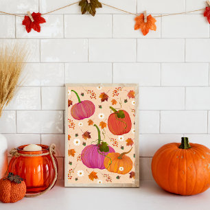Whimsikins Herbstlaubs Wasserfarbe Kunst Poster