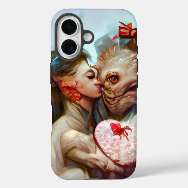 Whimsikische Alien Romance Case-Mate iPhone Hülle (Rückseite)