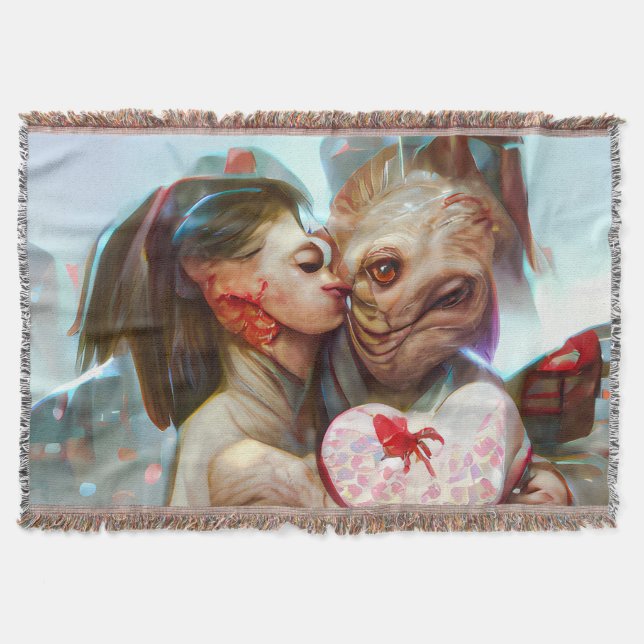 Whimsikische Alien Romance Decke (Vorderseite)