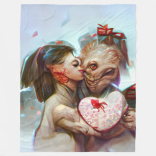 Whimsikische Alien Romance Fleecedecke
