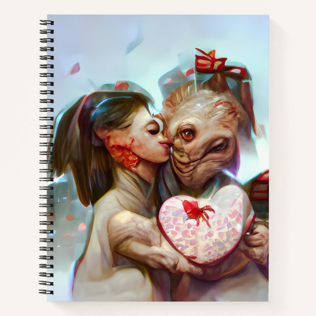 Whimsikische Alien Romance Notizbuch (Vorderseite)