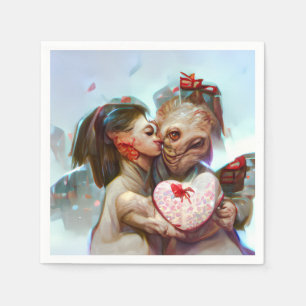 Whimsikische Alien Romance Serviette