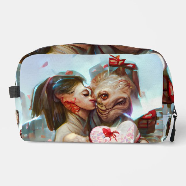 Whimsikische Alien Romance Waschbeutel (Vorderseite)