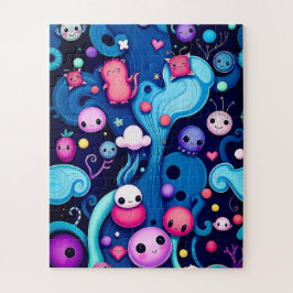 Whimsikische Kreaturen - farbenfrohe Fantasiewelt Puzzle