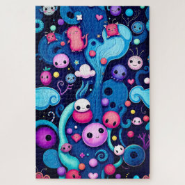 Whimsikische Kreaturen - farbenfrohe Fantasiewelt Puzzle