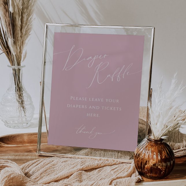 Whimsikische Rose Pink Diaper Raffle Baby Duschzei Poster (Von Creator hochgeladen)