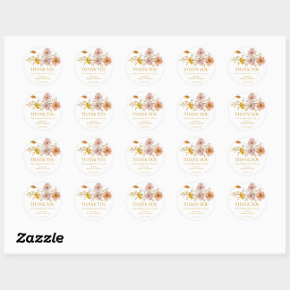 Whimsikische Wildblume Danke Stickers
