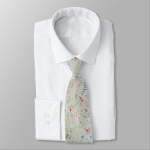 Whimsikische Wildblume Mint Neck Tie