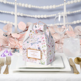 Whimsikische Wildblume Rosa Gastgeschenk Hochzeit Geschenkschachtel