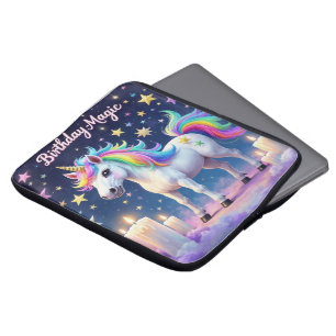 Whimsikisches Einhorn mit Regenbogen Birthday Magi Laptopschutzhülle