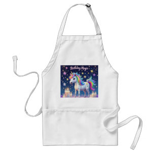 Whimsikisches Einhorn mit Regenbogen Birthday Magi Schürze