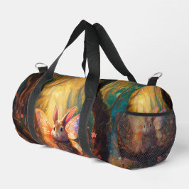 Whimsikisches Hasen in einem verzauberten Wald Duffle Bag