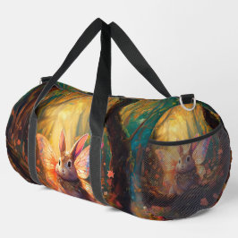 Whimsikisches Hasen in einem verzauberten Wald Duffle Bag