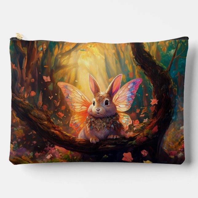 Whimsikisches Hasen in einem verzauberten Wald Zubehörtasche (Vorderseite)
