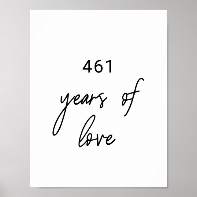 Whimsikkalligrafie Jahre der Liebe Hochzeitssyndro Poster (Vorne)