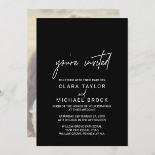 Whimsikkalligrafisches Foto Sie sind eingeladen Ho Einladung