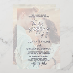 Whimsikkalligraphie Hochzeitsfeiern mit Silberfo Folieneinladung