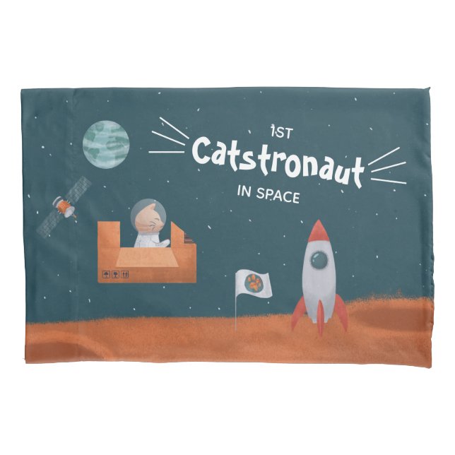 Whimsikkatstronaut im Weltraum, Katzen auf Mars, S Kissenbezug (Vorderseite)