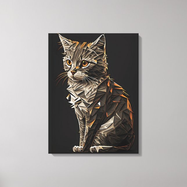 Whimsikkatze abstrakt leinwanddruck (Vorderseite)