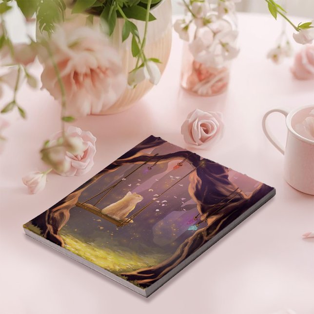 Whimsikkatze auf einem Swing Notepad Notizblock (Von Creator hochgeladen)