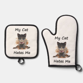 Whimsikkatze Ofenhandschuh & Topflappen-Set