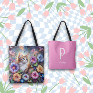 Whimsikkatze Schöne Blume Monogramm Name