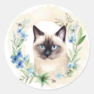 Whimsikkatze und Botanicaluhkatzen Runder Aufkleber