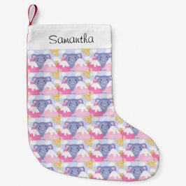 Whimsikkatze und Wintergebirge mit Niedlicher Sonn Kleiner Weihnachtsstrumpf