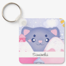 Whimsikkatze und Wintergebirge mit Niedlicher Sonn