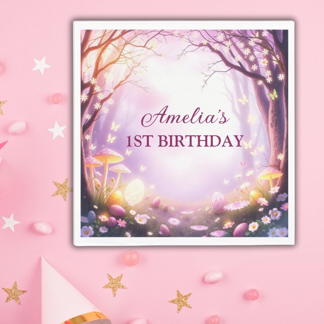 Whimsikkids Osterdenkmal Geburtstagsparty Serviette (Whimsical Kids Easter Themed Birthday Party Napkins)