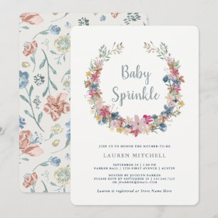 Whimsikkranz Einladung von Floral Baby Sprinkle