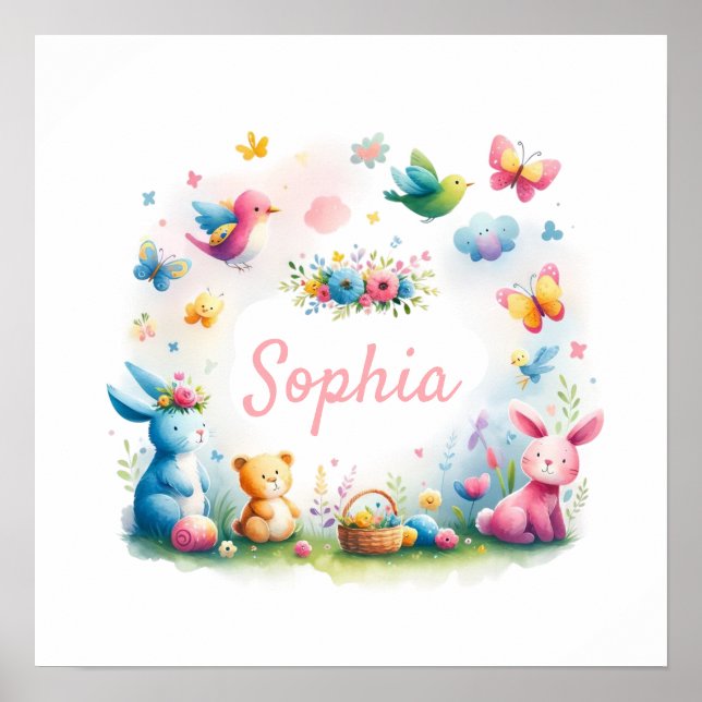 Whimsikkreaturen & Florals Poster (Vorne)