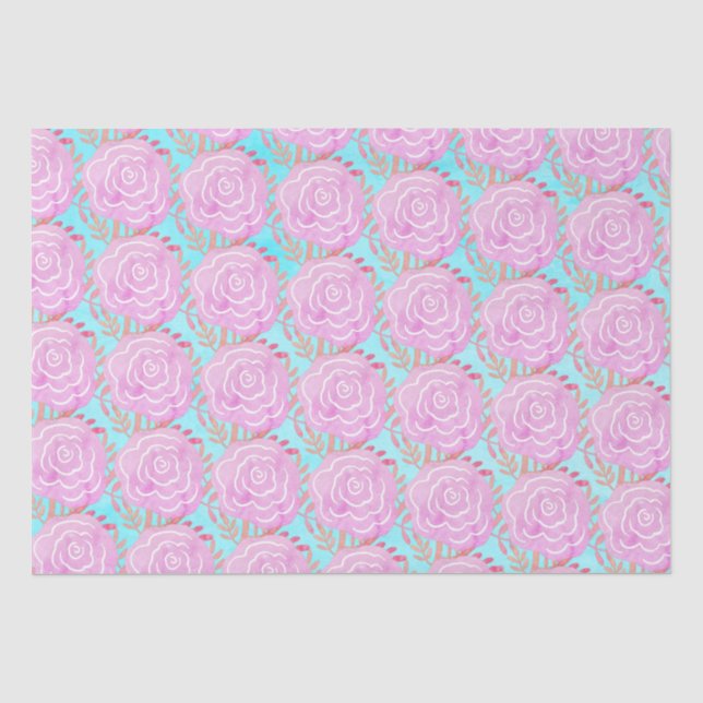 Whimsikkühne farbige Rose Seidenpapier (Vorderseite)