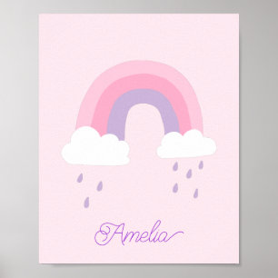 Whimsikrosa Lila Regenbogen Bezeichnung der Wolken Poster