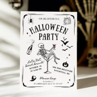 Whimsikskelett aus Martini-Glas, Halloween