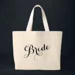 Whimsikskript Bride Bachelorette Tote Bag Jumbo Stoffbeutel<br><div class="desc">Whimsical Script Bride Squad Bachelorette Tote Bag</div>