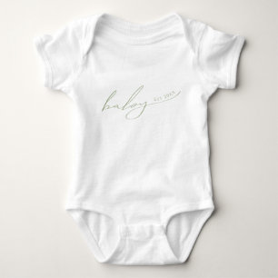 Whimsisage Green Baby Est Baby Strampler