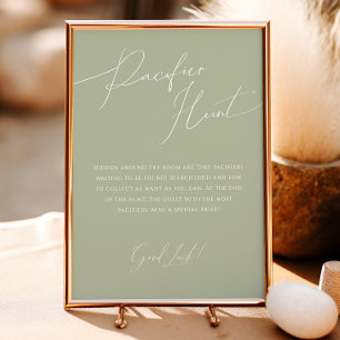 Whimsisage Green Schnuller Hunt Sign Poster