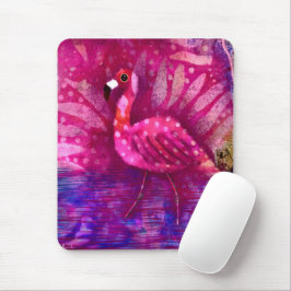 Whimsisch Abstrakt rosa Flamingo Tropical Mousepad