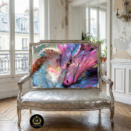 Whimsisch Pink Dragon & Elven Princess Decoupage Seidenpapier