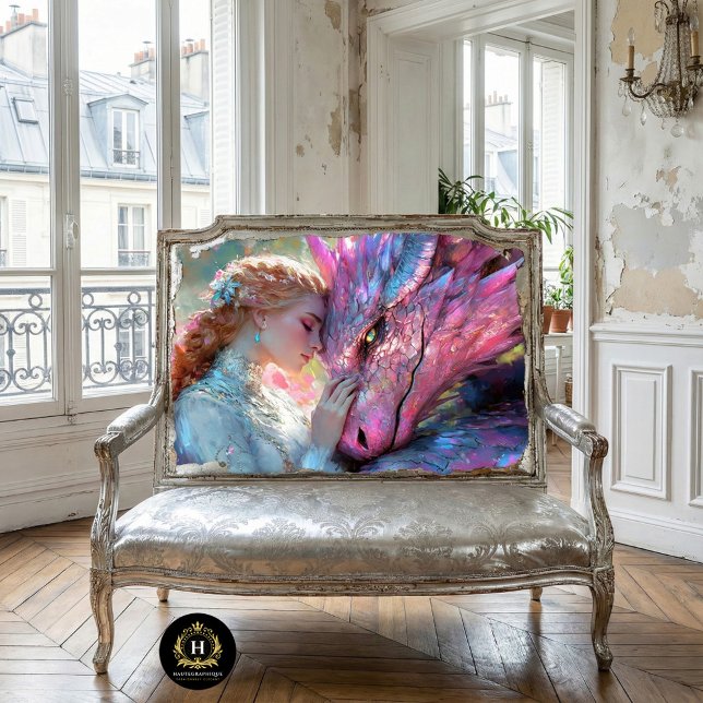 Whimsisch Pink Dragon & Elven Princess Decoupage Seidenpapier (Von Creator hochgeladen)