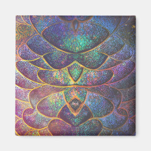 Whimsische abstrakte Drachenschuppen coole fraktal Magnet