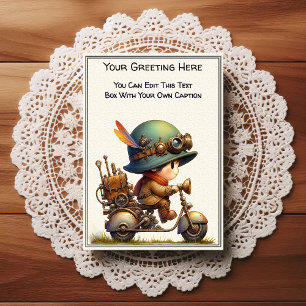 Whimsische alltägliche Sentiment-Steampunk-Kunst   Postkarte