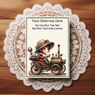 Whimsische alltägliche sentimentale Steampunk-Kuns Postkarte
