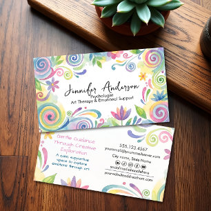 Whimsische Aquarell-Blumenkunst Visitenkarte