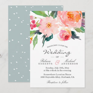 Whimsische Aquarell-Botanik-Hochzeitseinladung Einladung
