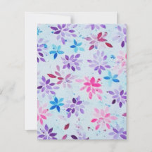 Whimsische Aquarell-Lila- und Rosa-Blumenmuster