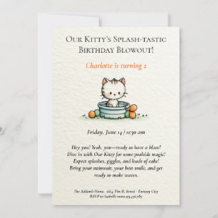 Whimsische Babykatze-Geburtstags-Einladung Einladung