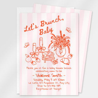 Whimsische Babyparty-Einladung zum Brunch Einladung